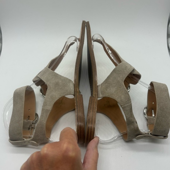 SIGERSON MORRISON Caitlyn Suede Buckle Ankle Strap Sandals Taupe Sz US 7 EU 37.5 - Picture 5 of 10